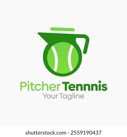 Pitcher Tennis Logo Design Template. Good for Business, Agency, Community and Organization.