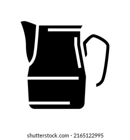 pitcher utensil glyph icon vector. pitcher utensil sign. isolated contour symbol black illustration