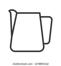 Pitcher vector, coffee related line design editable stroke icon