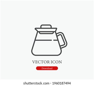 Pitcher vector icon.  Editable stroke. Symbol in Line Art Style for Design, Presentation, Website or Apps Elements, Logo. Pixel vector graphics - Vector