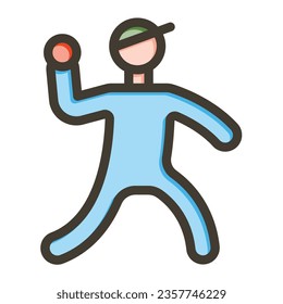 Pitcher Vector Thick Line Filled Colors Icon For Personal And Commercial Use.

