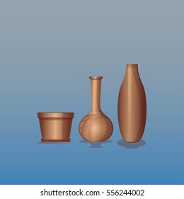 Pitcher - a vessel for liquids. Detail of the interior. Made of clay, glass or plastic. template for your design. Vector illustration .