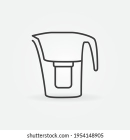 Pitcher Water Filter Linear Vector Concept Icon Or Logo Element