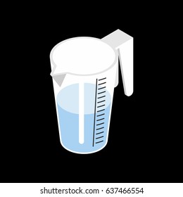 Pitcher with water isolated isometry. Drinking on white background