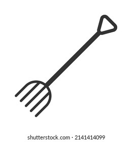 Pitchfork black vector icon on white background