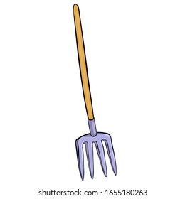 pitchfork for cleaning the garden vector illustration