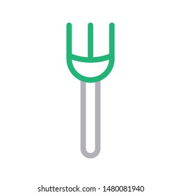 pitchfork colour line vector icon