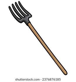 Pitchfork Zeichnen Doodle Cartoon Vektorgrafik