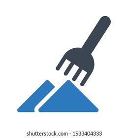pitchfork glyph color vector icon