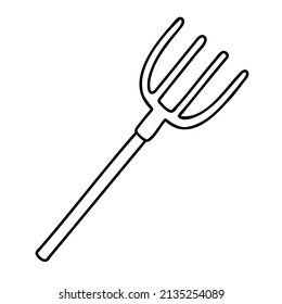 Pitchfork. Hand Drawn Spring Icons.