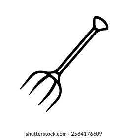 Pitchfork Icon. Agricultural and Livestock Equipment. Agricultural or Household Gardening Tools.