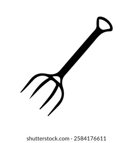 Pitchfork Icon. Agricultural and Livestock Equipment. Agricultural or Household Gardening Tools.