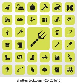 pitchfork icon. agriculture set. vector sign symbol on white background