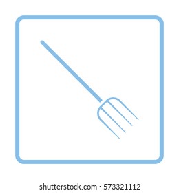 Pitchfork icon. Blue frame design. Vector illustration.