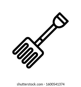 Pitchfork icon design template, outlined style, editable stroke
