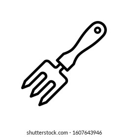 Pitchfork icon design template, vector icon designed in line style, editable stroke icon on white background, can be used for web, mobile, UI and various needs of your project