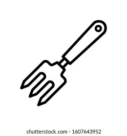 Pitchfork icon design template, vector icon designed in line style, editable stroke icon on white background, can be used for web, mobile, UI and various needs of your project