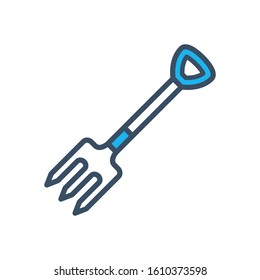 Pitchfork icon design template, vector icon designed in filled color style on white background, can be used for web, mobile, UI and various needs of your project