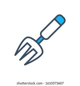 Pitchfork icon design template, vector icon designed in filled color style on white background, can be used for web, mobile, UI and various needs of your project