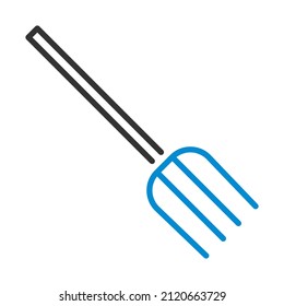 Icono de la horquilla de cocina. Contorno de negrita editable con diseño de relleno de color. Ilustración vectorial.