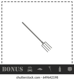 Pitchfork icon flat. Simple vector symbol and bonus icon