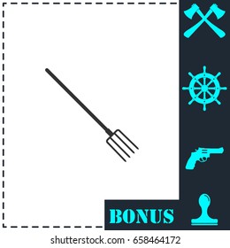 Pitchfork icon flat. Simple vector symbol and bonus icon