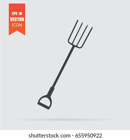 Pitchfork icon in flat style isolated on grey background. For your design, logo. Vector illustration.