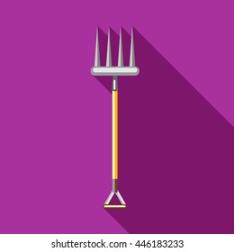 Pitchfork icon in flat style on a fuchsia background