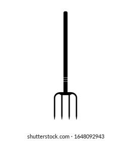 Pitchfork icon. Flat vector illustration Garden fork on white background.