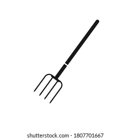 Pitchfork icon. Flat vector illustration Garden fork on white background.