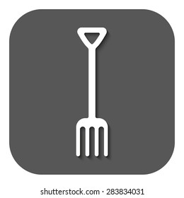 The pitchfork icon. Fork symbol. Flat Vector illustration. Button
