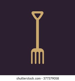 The pitchfork icon. Fork symbol. Flat Vector illustration