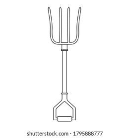 Pitchfork icon. Line style icon isolated on white background. Simple icon. Web site page and mobile app design vector element.