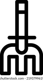 Pitchfork Icon With Outline Style, Agriculture Sign And Symbol Isolated On White Background