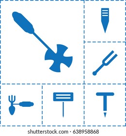 Pitchfork icon. set of 6 pitchfork filled icons such as gardening tool
