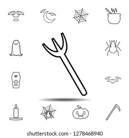pitchfork icon. Simple outline vector element of Halloween icons set for UI and UX, website or mobile application