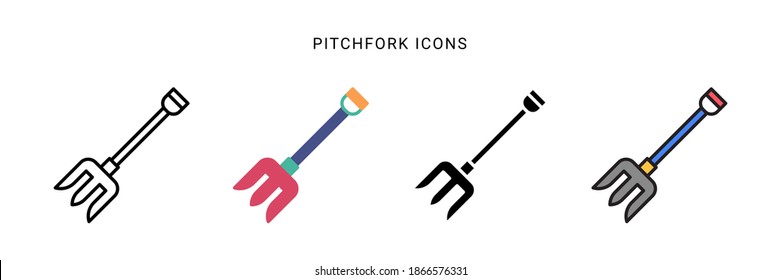 pitchfork icon vector with different style design. isolated on white background