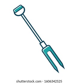 Pitchfork icon vector in line colour style design