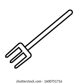 Pitchfork icon vector in line style design
