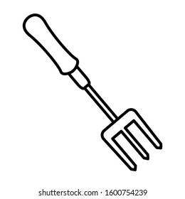 Pitchfork icon vector in line style design