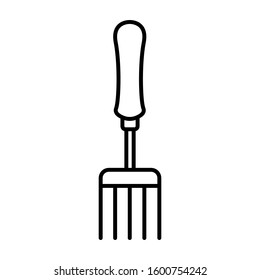 Pitchfork icon vector in line style design