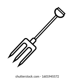 Pitchfork icon vector in line style design