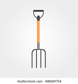 Pitchfork isolated on grey background. Vector illustration. Flat design