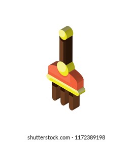 Pitchfork isometric left top view 3D icon