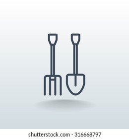 pitchfork shovel icon