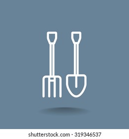 pitchfork shovel icon