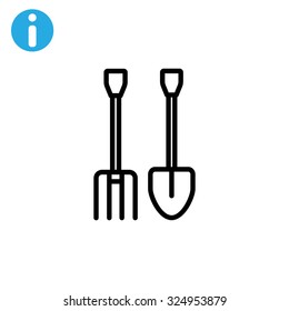 pitchfork shovel icon