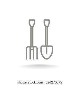pitchfork shovel icon