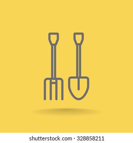pitchfork shovel icon