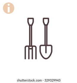 pitchfork shovel icon